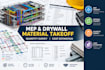 do mep and drywall material takeoff, quantity survey, and cost estimation