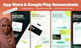 design app store screenshots and google play screenshots in figma