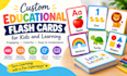 design custom educational flash cards for kids and learning