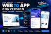 convert a webstie web app into installable mobile app