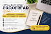 edit and proofread your personal statement and statement of purpose