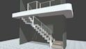 create 3d staircase model design with 3d rendering