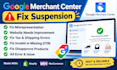 fix google merchant center suspension and misrepresentation