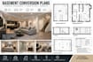 create basement conversion plans, remodel drawings, floor plans and permits