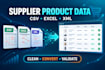 clean and convert supplier CSV excel or XML product data