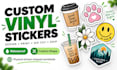 design print and ship custom waterproof vinyl stickers
