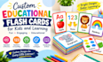 design custom educational flash cards for kids and learning