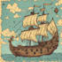 draw fantasy map or ship illustration with cool details