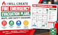 create fire emergency evacuation plans, maps, and safety diagrams