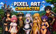 create 16x16 bit 32x23 2d pixel art sprite sheet character icons game assets