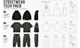 create street wear tech pack t shirts, cargo pants, jackets
