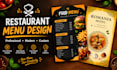 design a professional restaurant and food menu