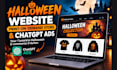 create a halloween website, print on demand store and chatgpt ads