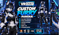 do custom vrchat furry avatar fursona facial rig 3d model vrc anime nsfw avatar