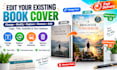 change modify replace remove add logo or text your existing book cover