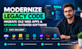 modernize legacy code, migrate old web apps and upgrade outdated software