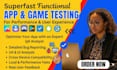 test apps and games for performance and user experience, gives detailed feedback