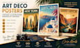 create unique art deco posters vintage illustrations minimalist designs