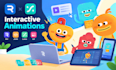 create interactive rive lottie animation, 2d mascots, UI UX and web animation