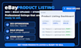 ebay product listing, SEO optimization, bulk upload and dropshipping store setup