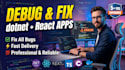 debug and fix dotnet and react applications