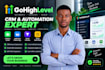 setup gohighlevel CRM, workflow automation and sales funnel
