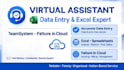 be your virtual assistant for data entry, excel and teamsystem