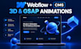 build a responsive webflow cms website with 3d web developer gsap animations