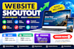 promote, share your website link with targeted shoutout
