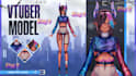 draw and rig live2d vtuber model, 2d anime vtuber avatar, live2d vtuber rigging