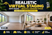 virtually stage empty rooms with realistic furniture