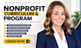 write a nonprofit program, curriculum, and implementation plan