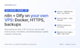 self host n8n and dify on your vps with docker, SSL and daily backups