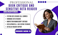critique manuscript, beta read self help books, provide developmental feedback