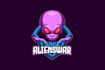 create an eye catching modern alien mascot logo