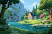 design custom 2d  backgrounds, landscapes