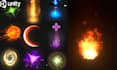 create 2d game vfx particle effects game element and shaders, for unity or godot