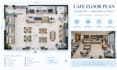 design cafe layout with counter, seating layouts and space planning floor plan