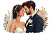 draw couple portrait for wedding illustration