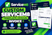 create custom servicem8, servicem8 template design, invoice