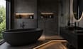 create luxury bathroom interior design, 3d modeling and realistic rendering