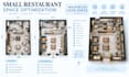 design small restaurant layout with optimized seating and furniture placement