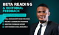 beta read your book and provide honest feedback and summary