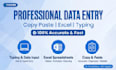 do data entry, excel data entry, copy paste and typing work