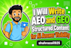 write aeo and GEO structured content for ai answer visibility