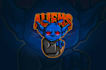 design a creative modern alien character logo