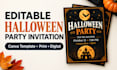 design an editable canva halloween party invitation