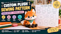 create custom plush sewing pattern and stuffed animal pattern