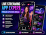 develop a live streaming app, video streaming app and streaming website