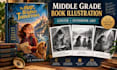 design middle grade book covers and children chapter book interior illustration